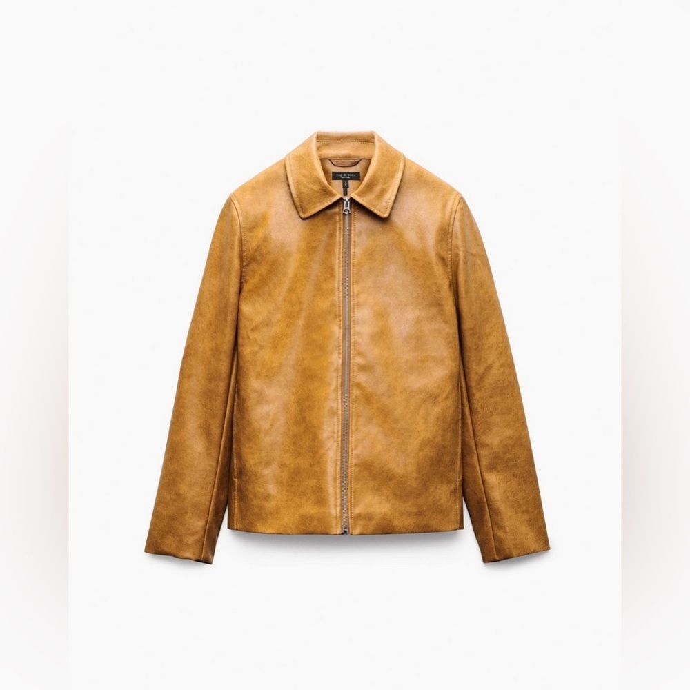 NWT $628 rag & bone Jordie Leather Jacket in Camel Large